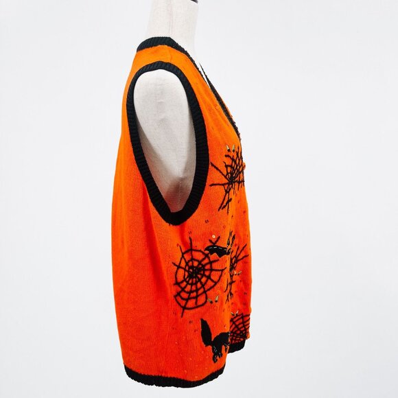 Novelty Plus Size Halloween Knit Button Up Cardigan - 1X - Picture 6 of 9